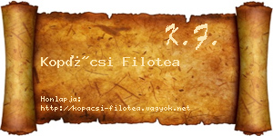 Kopácsi Filotea névjegykártya